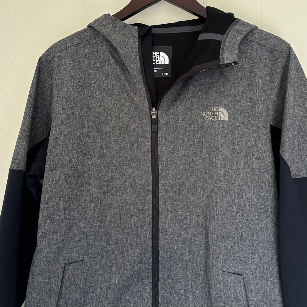 NORTH FACE Large Hooded Kilowatt Black Gray Lightweight Jacket Small